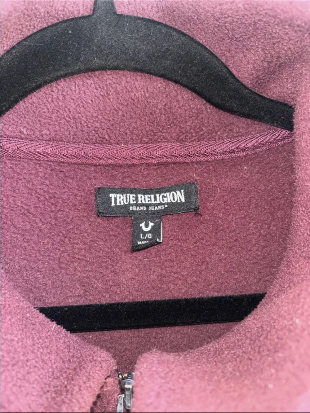 True Religion Color Block Fleece Full Zip Jacket Men’s Large